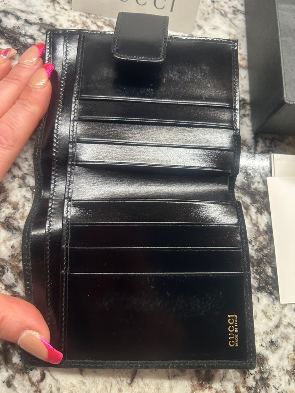 Gucci Black Suede Wallet with Gold Horsebit Hardware incl box and COA - Picture 6 of 11